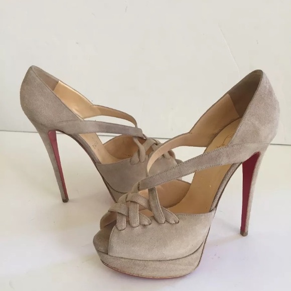Christian Louboutin Shoes - Christian louboutin beige suede pumps new!